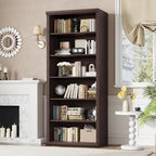 Rresyet Bookcase and Bookshelves, 28" W Tall Bookshelf, Dark Cherry by ReinventingtheGoodinLife