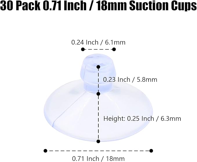 30 Pack Glass Table Suction Cups 18mm Rubber Suction Cup Hangers Without Hooks - Image 4