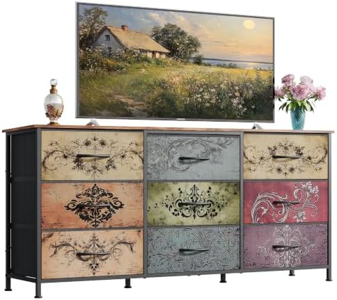 WLIVE Dresser TV Stand for 65 Inch TV, 9 Drawer Dresser for Bedroom by WLIVE