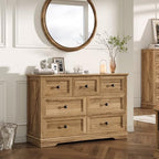 Farmhouse 7 Drawers Dresser for Bedroom with Charging Station,Wood Dressers by FFBCFDKFurnitureSet
