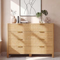 Wodeer 8 Drawer Dresser for Bedroom, 47" Wide Wood Storage Cabinet with Fluted Design, Modern Chest of Drawers & TV Stand for Living Room, Nursery Clothing Organizer with Metal Slides, Anti-Tipping by WODEER