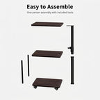 Swivel Side Table for Small Spaces, Adjustable Height End Table for Different - Image 7