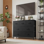 Sweetcrispy 7 Drawer Fabric Dresser for Bedroom Storage with Bins, Black - Image 2