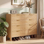 Wodeer 8 Drawer Dresser for Bedroom, 47" Wide Wood Storage Cabinet with Fluted Design, Modern Chest of Drawers & TV Stand for Living Room, Nursery Clothing Organizer with Metal Slides, Anti-Tipping - Image 5