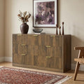 Walnut 7 Drawer Dresser for Bedroom, Fluted Modern Chest of Drawers by RESOM