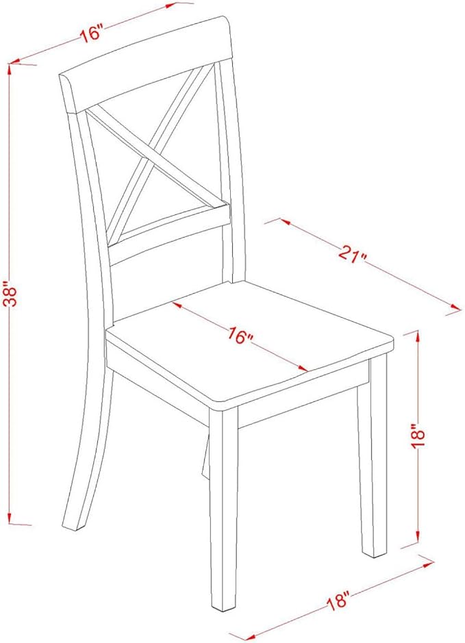 East West Furniture DLBO5-BLK-W 5 Piece Dinette Set - Image 5