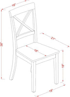 East West Furniture DLBO5-BLK-W 5 Piece Dinette Set - Image 5