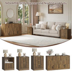 7 Drawer Dresser & 2-Drawer Nightstand Set 3-Piece, Walnut丨55 Wide Bedroom Set Night Stand Set of 2 with Metal Handle, Fluted Wood Chest of Drawers Storage Dressers Set for Bedroom - Image 3