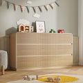 BORNOON Dresser for Bedroom with 9 Drawers, Fluted Chest of Drawers with Round Curved Corner, Hidden Handles, Modern Wood Storage Organizer for Bedroom, Nursery, Living Room by BORNOON