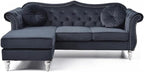 Glory Furniture Hollywood Velvet Sofa Chaise in Black - Image 3