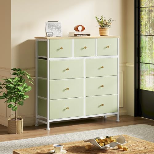 DUMOS 9 Drawer Dresser for Bedroom, Storage Organizer Chest of Drawers - Image 2