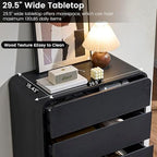 Standifurno 29.5’’ W Dresser for Closet, Black Drawers with Curved Design, Chest Drawer with 5 Drawers, Vertical Drawer with Large Storage, Wooden Dresser for Living Room, Nursery, Entryway - Image 5