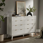 T4TREAM 54" Wide Fluted 9 Drawer Dresser for Bedroom, Solid White - Image 3