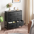 WLIVE Dresser for Bedroom with 6 Drawers, Charcoal Black Wood Grain Print - Image 4