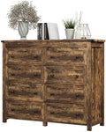 Xixini 47.2" Wide 8-Drawer Farmhouse Dresser for Bedroom, Brown by Xixini