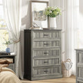 CARPETNAL Farmhouse 5 Drawer Dresser for Bedroom, 44" Tall White Dresser. by CARPETNAL