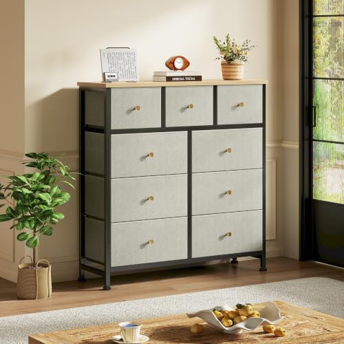 DUMOS 9 Drawer Dresser for Bedroom, Storage Organizer Chest of Drawers - Image 2