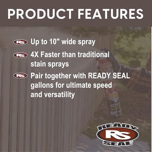 Ready Seal Exterior Wood Stain & Sealer, Natural Light Oak, Turbo Spray - Image 3