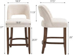 VKNOW Bar Stools Set of 2, Upholstered Counter Height Bar Stools, Modern - Image 2