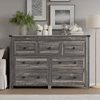 BORNOON 7-Drawer Dresser, Modern Wooden Storage Chest of Drawers, Dresser TV Stand, Wood Drawer Organizer with Metal Handles for Bedroom, Living Room, Hallway - Image 3