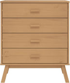 Scandinavian Style Solid Pine Wood Drawer Cabinet - Image 7