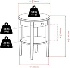 Furnifact Farmhouse End Table Solid Wood - Image 7