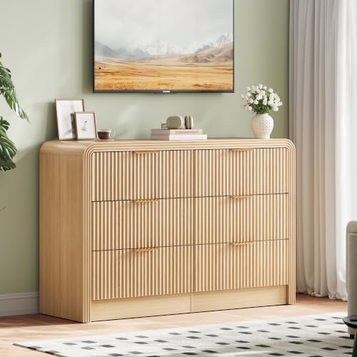 Decofy Fluted 6 Drawers Dresser, 47.2'' Wide Chest of Drawers for Bedroom - Image 4