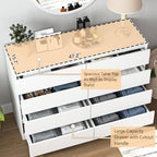 Vibe & Dine Double Dresser 8 Drawer, Modern Wooden Chest of Drawers with Wide Storage for Closet, Bedroom, Living Room, White - Image 6