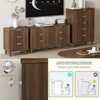 Lulive 3 Drawers Dresser with Socket, Modern Wooden NightStands - Image 4