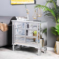 Bonnlo Mirrored Dresser 6 Mirror Drawers, Mirrored Cabinet, Glass Mirror Dresser, Modern Chest of Drawers, Silver, 32”L x 12”W by Bonnlo