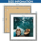 Hongkee 20x20 Frame Set of 4, 20 x 20 Grey Wood Style(Mat 16x16) - Image 3