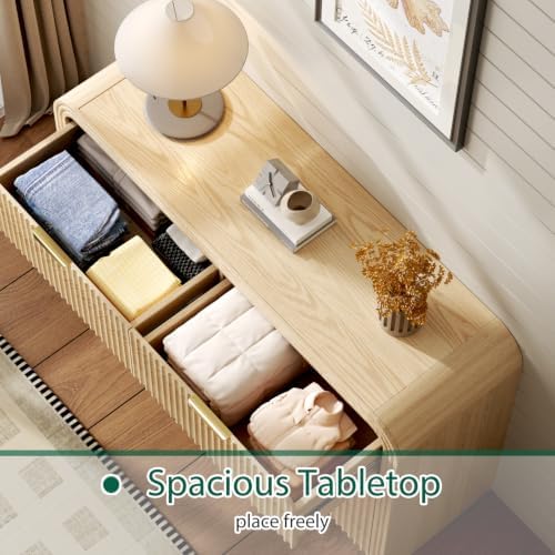 Ieejdn 47" Modern Chest of Drawer, 6 Deep Drawers,Clothes Organizer,Large Storage Cabinet for Living Room, Bedroom,Dresser TV Stand, Wood Drawer Organizer for Living Room, Hallway, Wood - Image 5