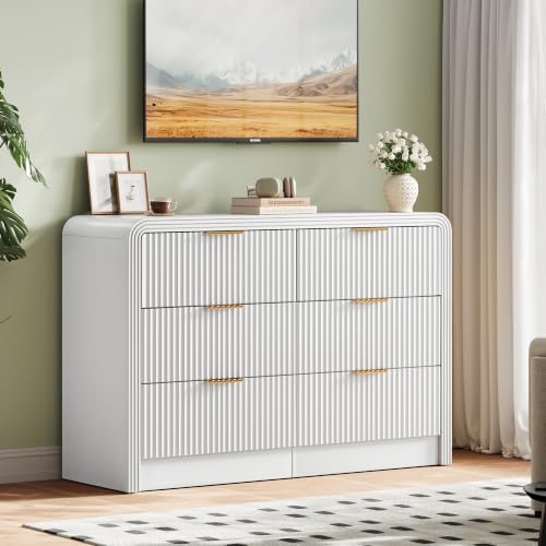 Decofy Fluted 6 Drawers Dresser, 47.2'' Wide Chest of Drawers for Bedroom - Image 4