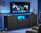 Furnulem 63" Dresser for Bedroom, 9 Drawer Dresser TV Stand for 65"-75" TV - Image 2