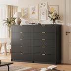 MAISONARIA 5 Drawer Dresser for Bedroom, Tall Dresser Chest of Drawers with Gold Handles, 32 Inch Wide Nightstand with for Bedroom, Living Rooms, Offices, and Entryways, Black - Image 3