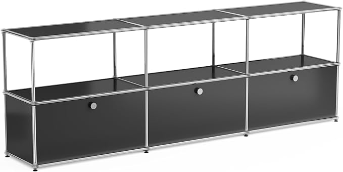 Modern Storage Cabinet Black G Versatile Free-Standing Organizer by ARVORAHome