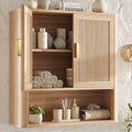 Bathroom Wall Storage Cabinet, Medicine Cabinet with Adjustable Wood Shelf & Doors, Over the Toilet Storage Cabinet Above Toilet Storage for Laundry Room & Living Room Kitchen Storage Islands (Oak) by INNODToddlerTower