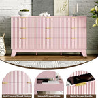 HUANLEGO Fluted Dresser for Bedroom with 9 Drawers, Pink - Image 5