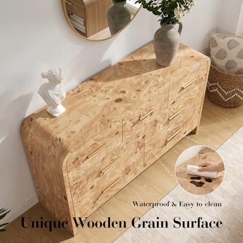 Curved Drawer Dresser for Bedroom with 7 Drawers, 54'' Wide Chest of Drawer - Image 6