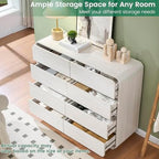 Standifurno 47’’ Wide Dresser with 8 Drawers, White Chest of Drawers with Deep Drawers & Handleless, Wooden Storage Organizer for Bedroom, Living Room, Hallway - Image 4