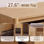 CHUWELL 27.6" Wide Oak 3 Drawer Dresser for Bedroom with Solid Wood Legs - Image 3