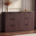 Fluted 7 Drawer Dresser for Bedroom, 54"W Wooden Dressers & Chest of Drawer by DelArk