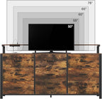 63'' Rustic Brown Dresser for Bedroom, 9 Drawer Dresser with Power Outlet and Led Lights, Bedroom Furniture with Wooden Drawer and Metal Frame, TV Stand with Deep Drawer Storage - Image 5