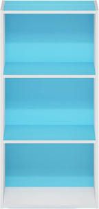 Furinno Luder 3-Tier Open Shelf Bookcase, Light Blue/White - Image 6
