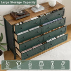 Tradare Green Dresser for Bedroom, 8 Drawer Dresser with Metal Handles, 55" Wide Modern Dressers & Chest of Drawers for Living Room, Hallway, Entryway - Image 6