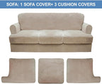 CUCRAF T Cushion Sofa Cover 4 Piece Slipcovers, Soft Thick Velvet Couch Cover - Image 5
