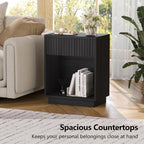 Fluted Nightstands Set of 2, Mid Century Bedside End Side Table - Image 5
