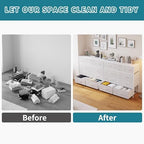 LUMTOK 10 Drawers Dresser with Fabric Bins for Bedroom,Closets，Light Gray - Image 5