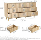 Bifins 60" Wide Fluted Dresser for Bedroom with 9 Drawers - Image 2