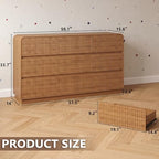 BORNOON Dresser for Bedroom with 9 Drawers, Fluted Chest of Drawers with Round Curved Corner, Hidden Handles, Modern Wood Storage Organizer for Bedroom, Nursery, Living Room - Image 2